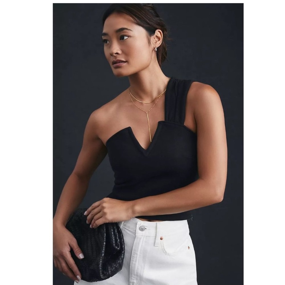 Anthropologie Maeve Structured Asymmetrical One Shoulder Top (Petite XL)